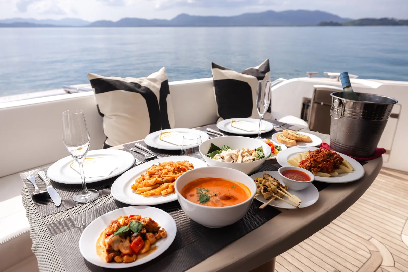 De Antonio D50 — lunch served on deck