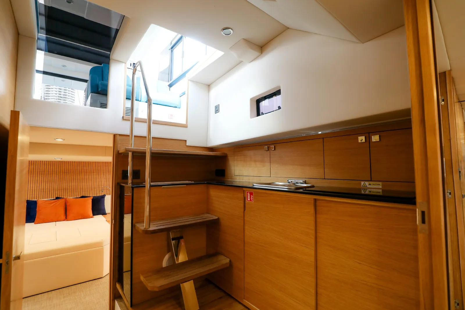 De Antonio D50 — galley and companionway
