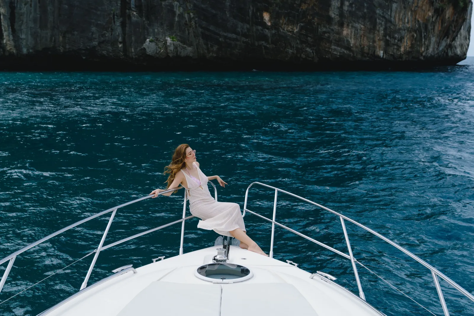 Princess 42 — guest on the bow