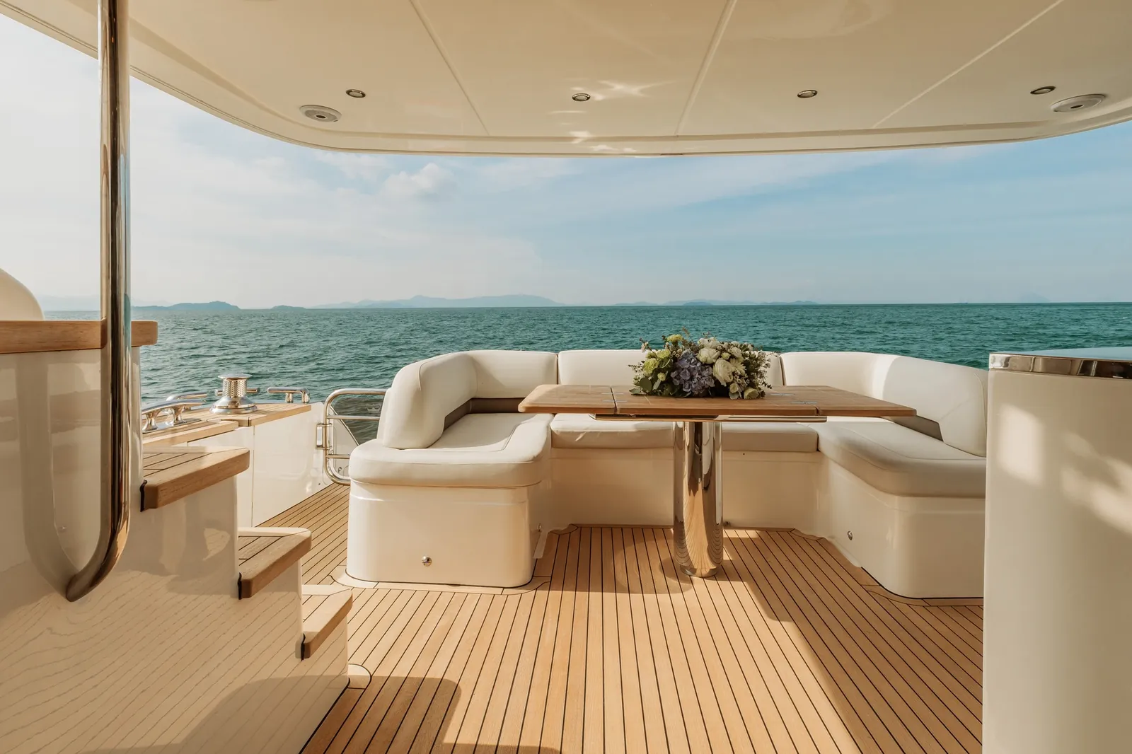 Princess 78 W.J. Lip — aft deck dining area
