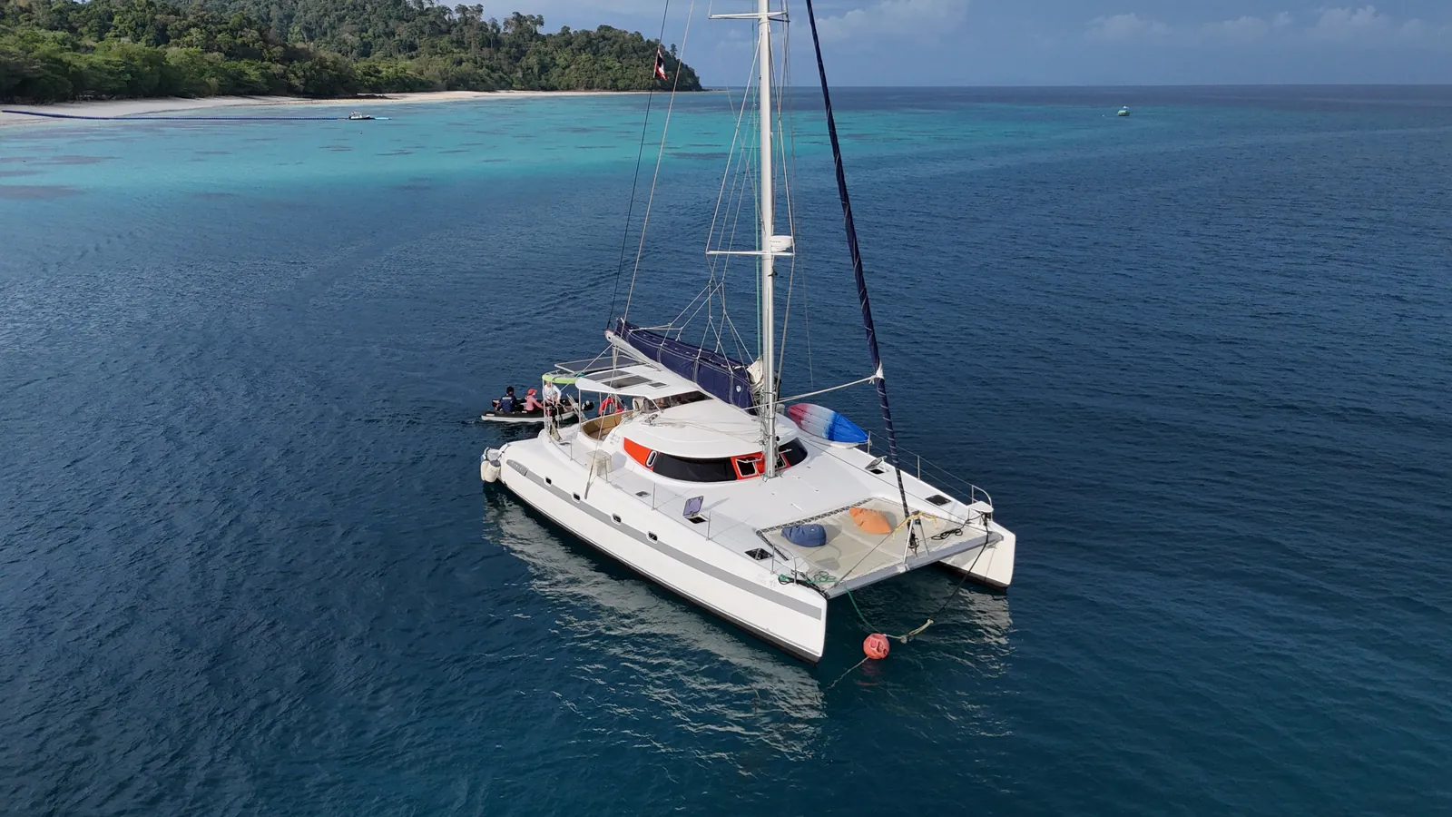 Zoe — aerial view from astern