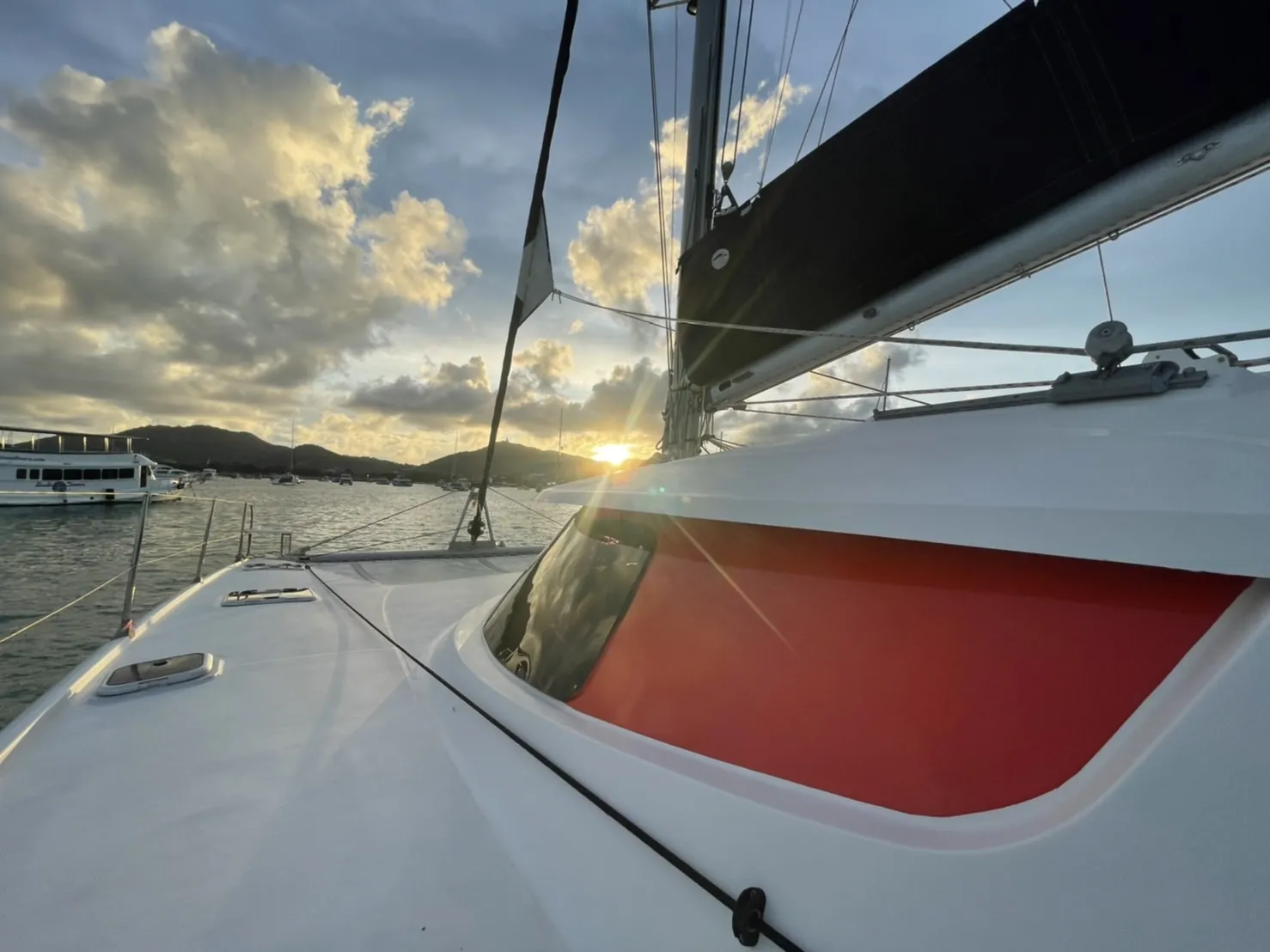 Zoe — coachroof at sunset