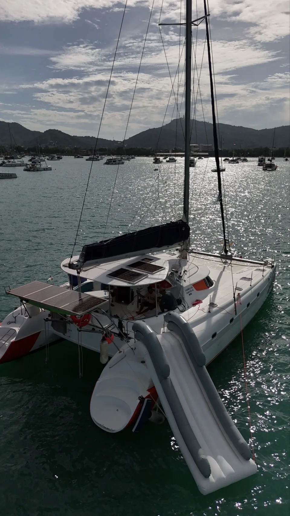 Zoe — water slide off the stern