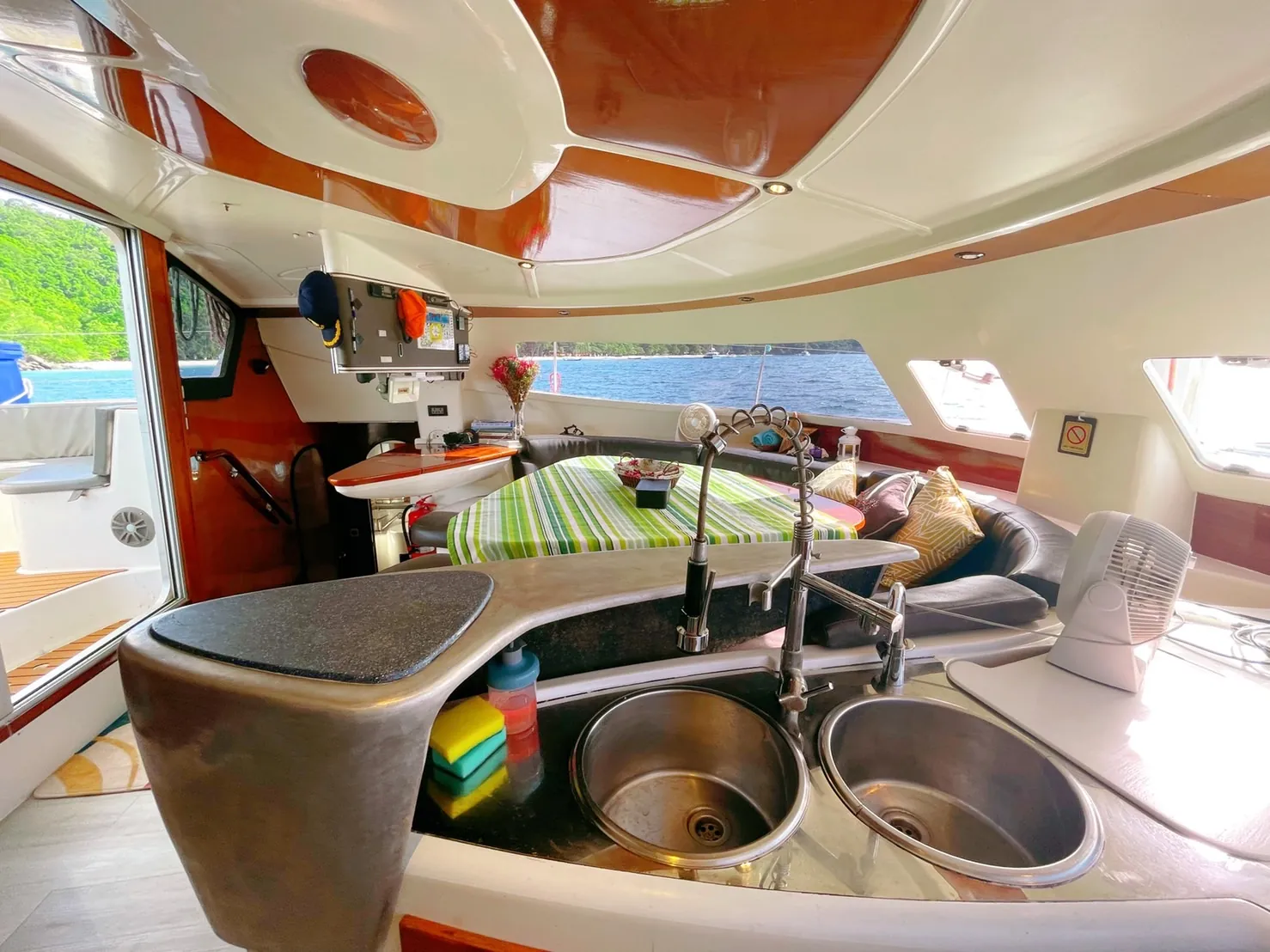 Zoe — galley and saloon
