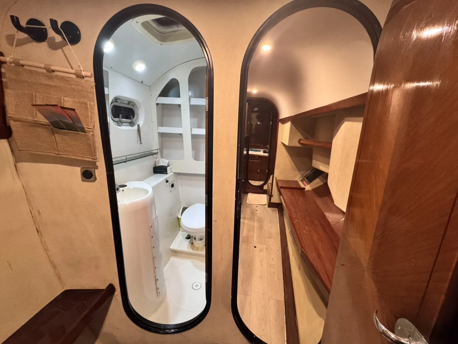 Zoe — cabin corridor and bathroom