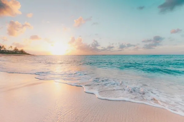 Sunset over the shallows of the Andaman Islands